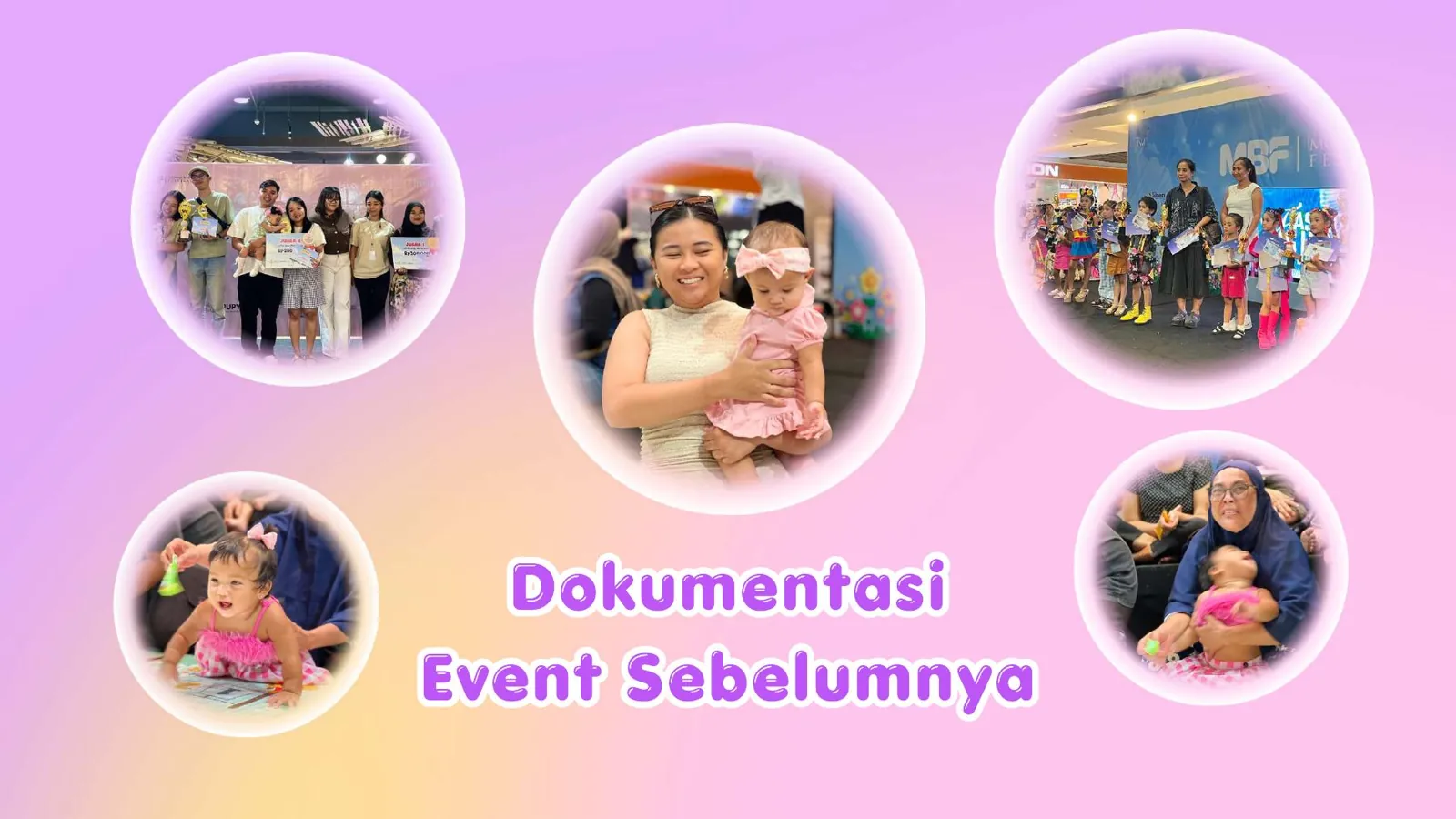 Dokumentasi Mom & Baby Festival sebelumnya – keluarga dan anak di area acara